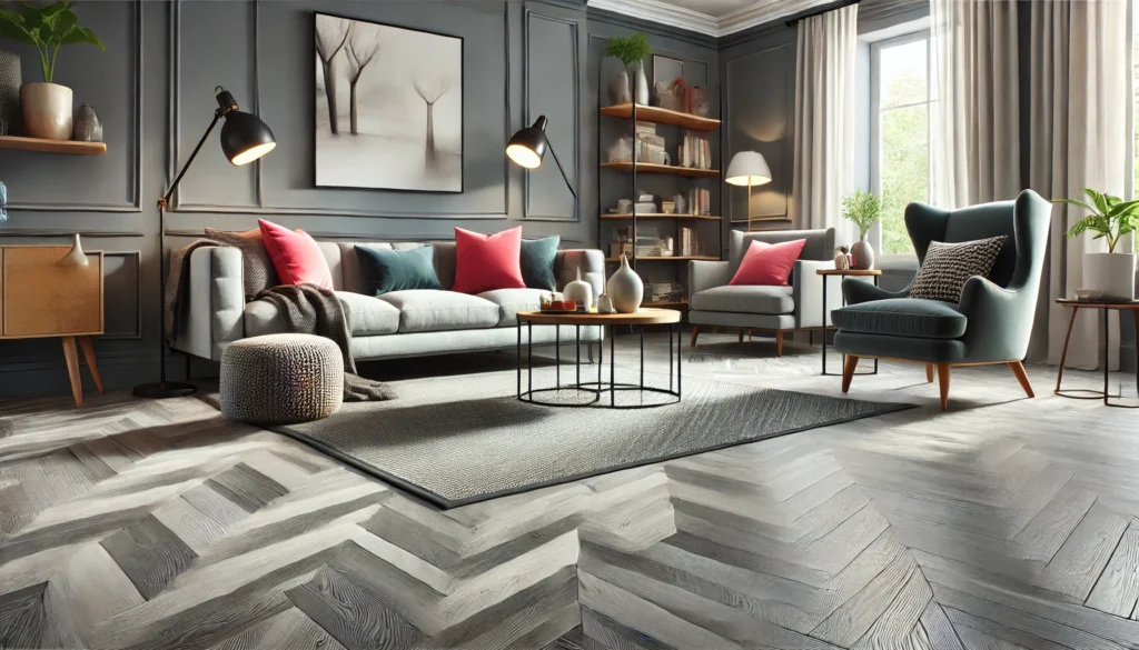 Design Inspirations with Grey Herringbone Laminate Flooring