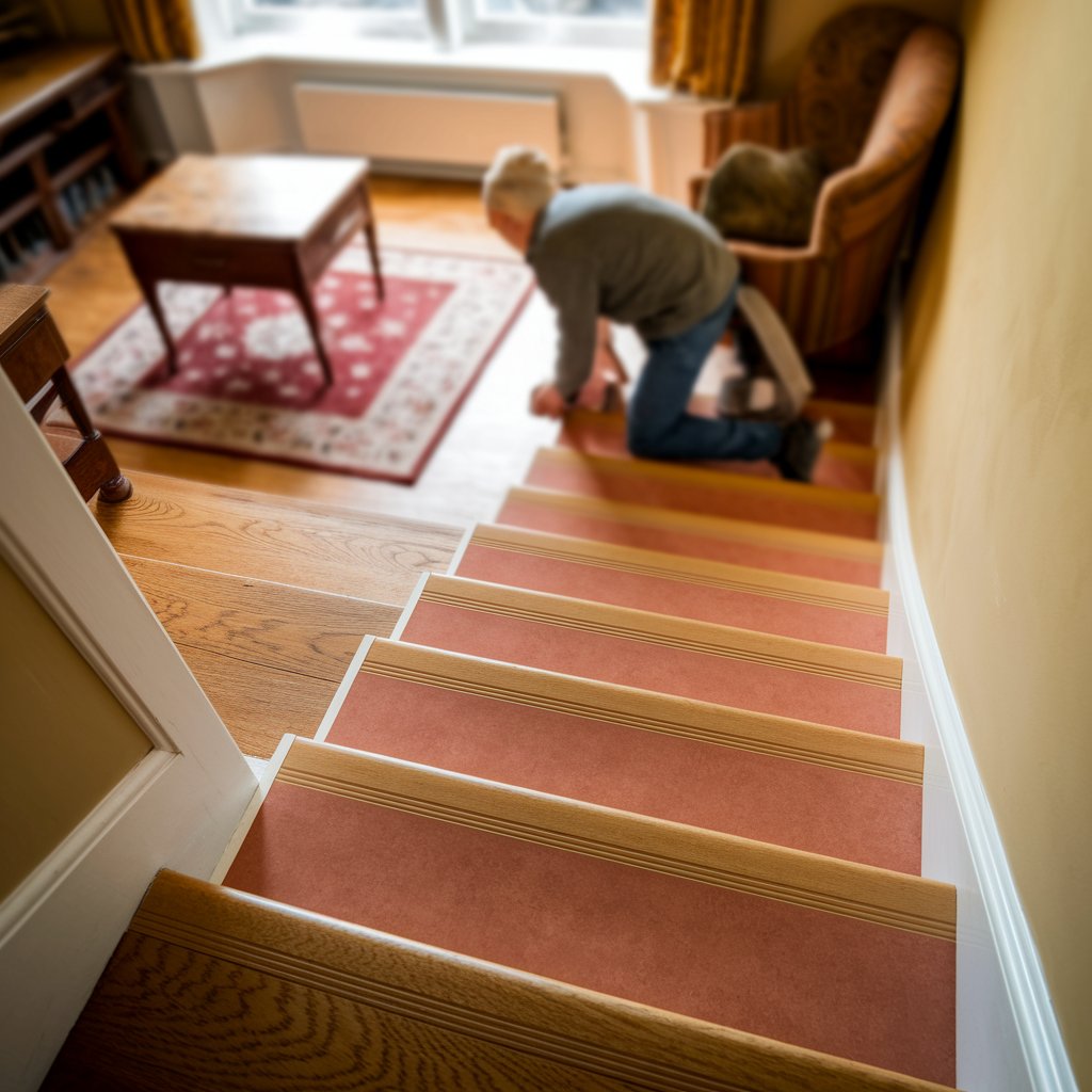 how to install vinyl floor on stairs
