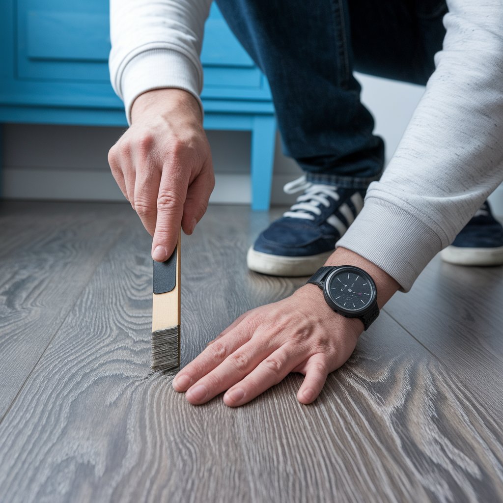 repair scratch in vinyl floor